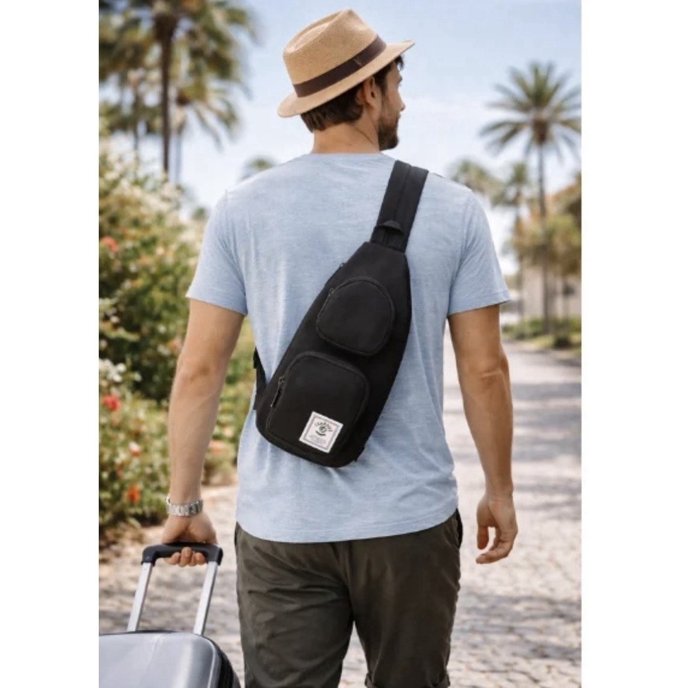 Champion Canvas Sling Bag Black Crossbody Chest Pack New With Tags